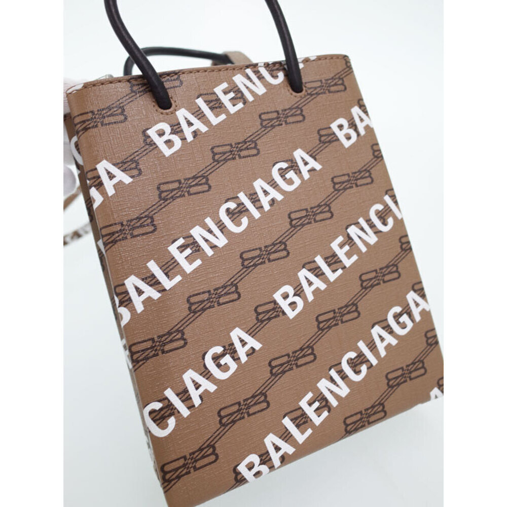 Balenciaga Shopping bag leather all over monogram Brown - Picture 5 of 9